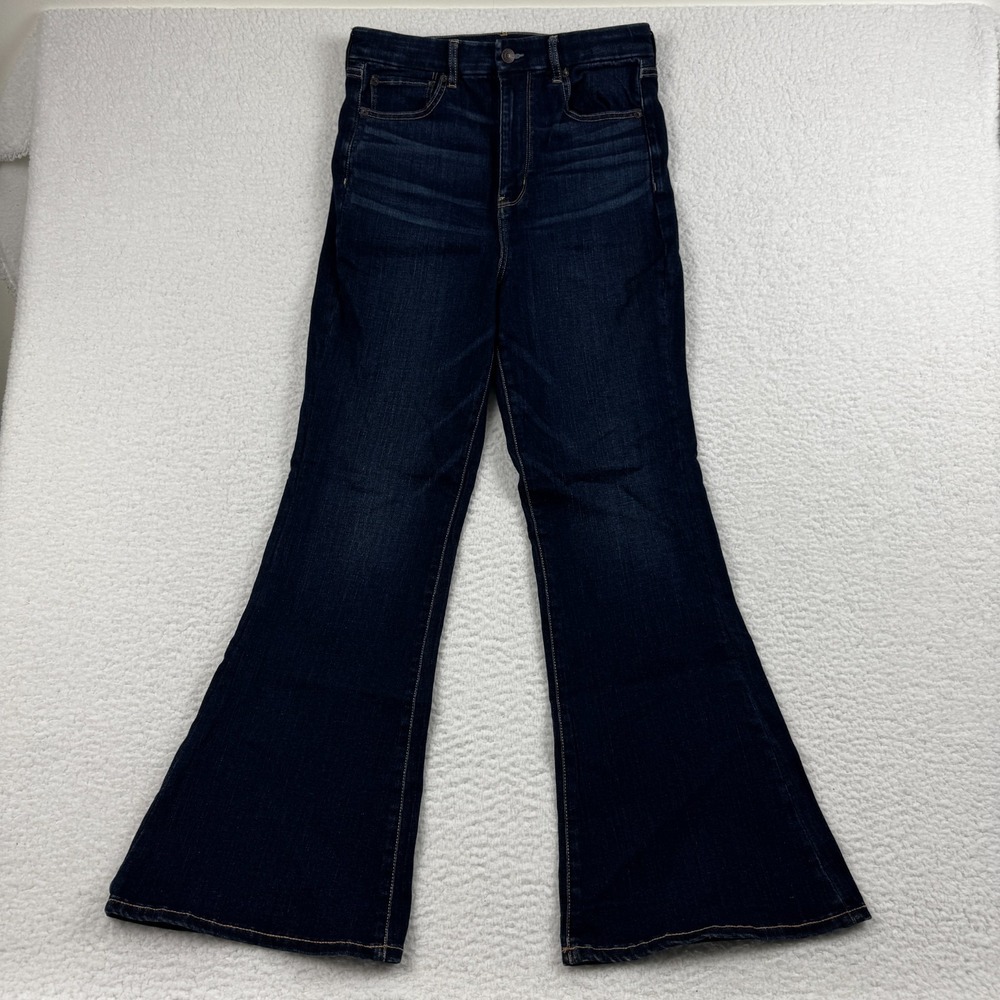American Eagle Outfitters Curvy High Rise Flared Jeans Women 12 Blue Relaxed Fit